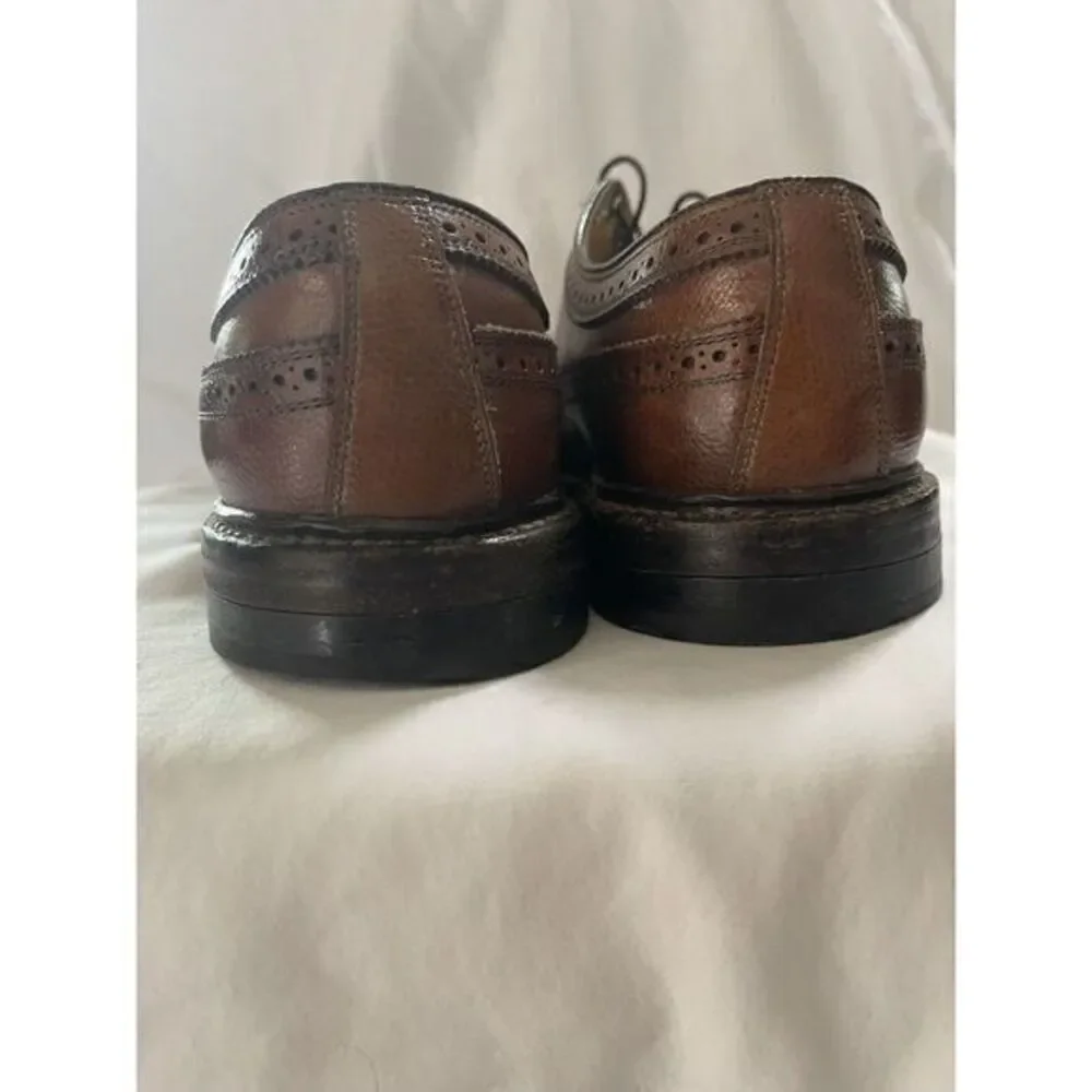 Vintage FLORSHEIM Longwing Shoes‎ 8.5 Whiskey Brown KENMOOR Wingtips Made USA